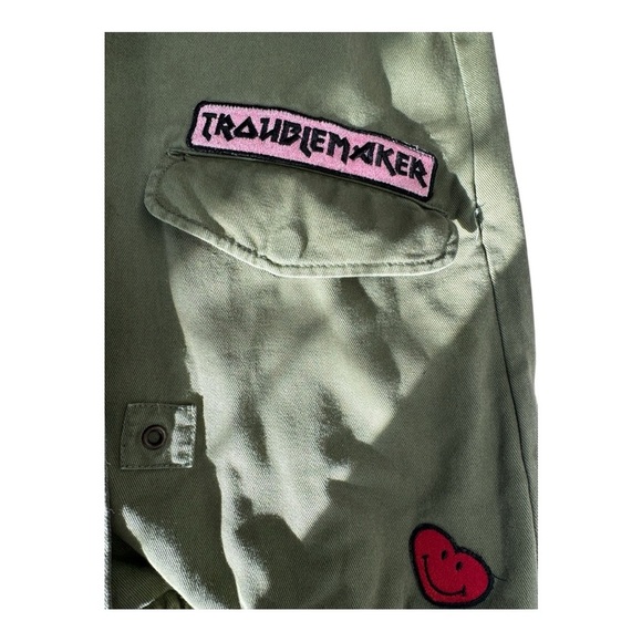 Zara Girls Green Jean Jacket with Decorative Patches 11-12 - Picture 3 of 5